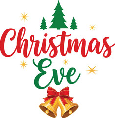 Festive christmas eve celebration with bells and trees joyful holiday spirit vector