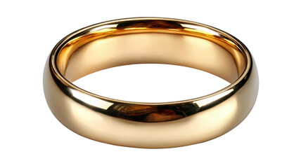 Shiny golden ring symbol of love marriage commitment wealth jewelry fashion luxury and romantic engagement concept isolated on white background
