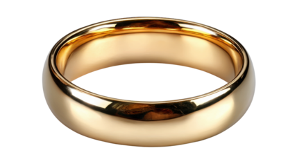 Shiny golden ring symbol of love marriage commitment wealth jewelry fashion luxury and romantic engagement concept isolated on white background
