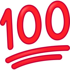 Bold Red 100 Number Symbol With Underlines A Digital Graphic Design Element Representing Perfection Success And Achievement On A Transparent Background