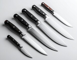 Elegant Knives and Cutlery on Neutral Background &ndash; Minimalist Product Shot