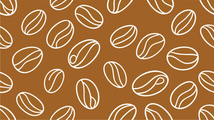 Obraz premium Seamless coffee bean pattern design with a brown background perfect for coffee related designs and