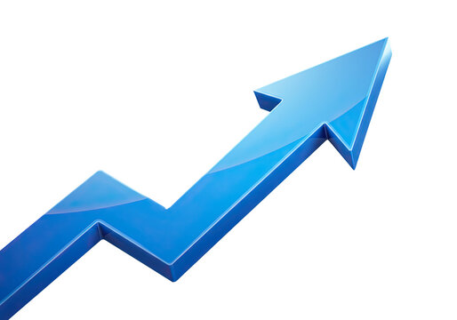 Ascending Trend A Visual Representation of Progress and Upward Growth with a Blue Arrow