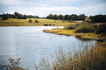 autumn landscape with lake
