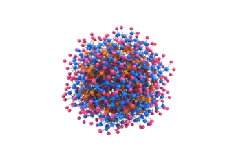 Abstract colorful molecular structure isolated on transparent background