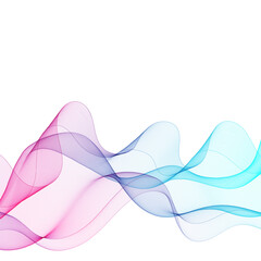 Abstract Wavy Gradient Color Lines of Pink and Blue on White Background. Eps 10