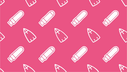 Seamless pattern of tampon and sanitary pad icons on pink background for feminine hygiene