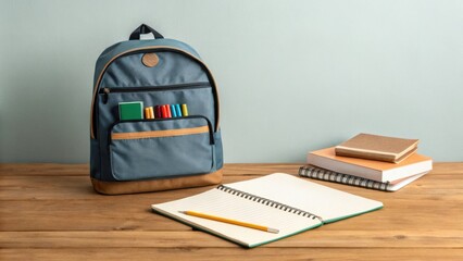 School backpack filled with supplies ready for learning adventures