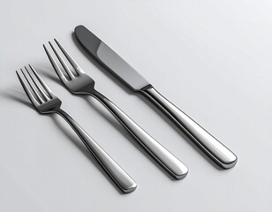 Knife and Forks on Neutral Background &ndash; Minimalist Product Shot