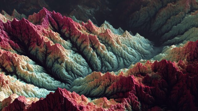 Colorful eroded landscape abstract terrain