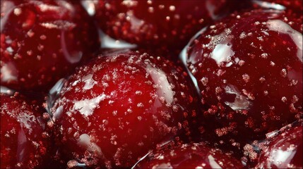 Fresh red cherries close up