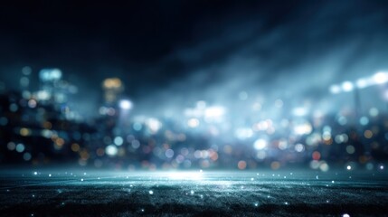 Fototapeta premium Night city lights background with bokeh effect
