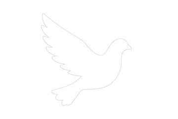 Obraz premium White dove silhouette flying, representing peace, spirit, freedom, purity, and hope on transparent background