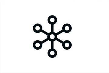 Abstract Network Icon Hub connection data model line connection points on transparent background