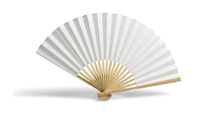 Elegant White Hand Fan - A Symbol of Grace and Tradition.