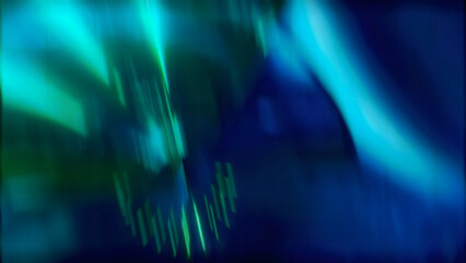 Dark abstract motion blur background with glowing neon lines and vertical scanline texture in deep blue and vibrant cyan for cybersecurity or futuristic technology projects © Adrenaloby