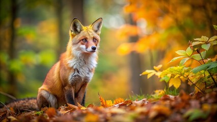 Majestic Red Fox in Forest - Wildlife Photography Stock Image