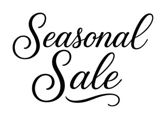 Obraz premium Elegant seasonal sale handwritten text design in black on white background
