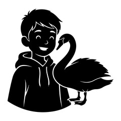 Boy with swan child young