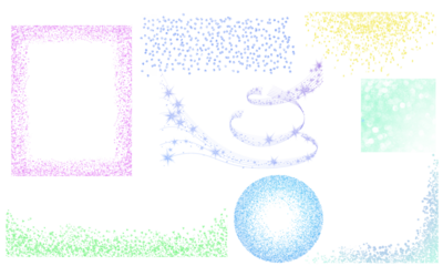 Colorful abstract design elements for creative projects on transparent background