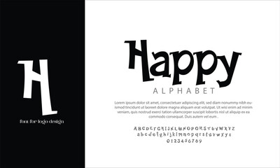 Happy Serif vector alphabet font for logo design