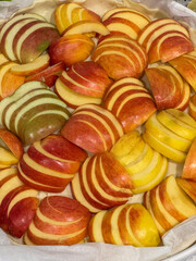 Homemade French Apple Tart with Red Slices