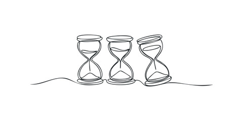 Three Hourglasses on a Wavy Line