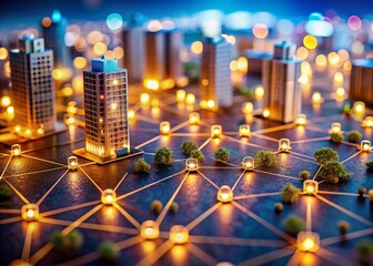 Miniature Social Network: Connected World, Tilt-Shift Photography
