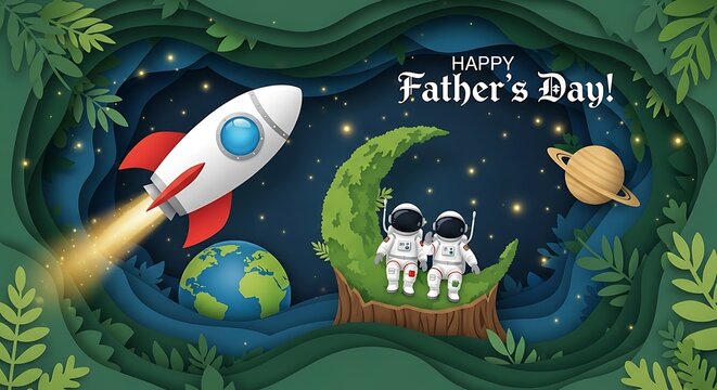 Fathers Day Space Adventure - A Cosmic Celebration of Dad.