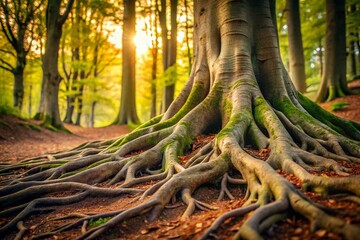 Minimalist Beech Tree Roots - Nature's Underground Architecture