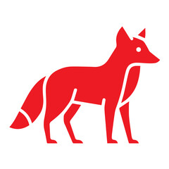 fox icon or logo symbol solid vector illustration 