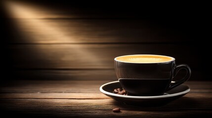 Obraz premium Sipping coffee in a cozy close-up beverage photography warm atmosphere comfort and relaxation focus
