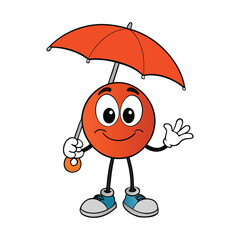 A cheerful emoticon holding a bright umbrella, smiling under the rain, spreading joy and positivity while staying cute and protected from raindrops.
