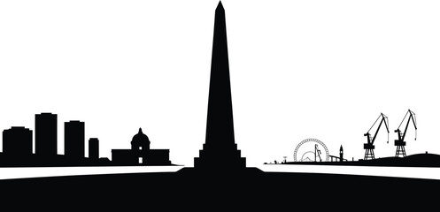 Buenos Aires Skyline Silhouette Illustration Vector Art Urban Landscape Design