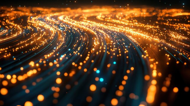 Lights encircling the city. Concept of big data connection technology futuristic.