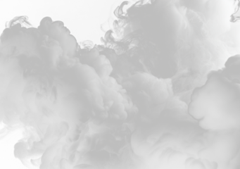 Thick white fog on a dark transparent PNG background. The realistic mist effect brings cinematic atmosphere. Use in video, web, or UI design.