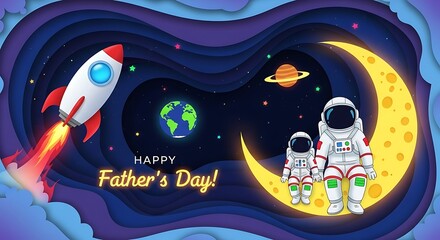 Fathers Day in Space - A Cosmic Celebration of Fatherhood.