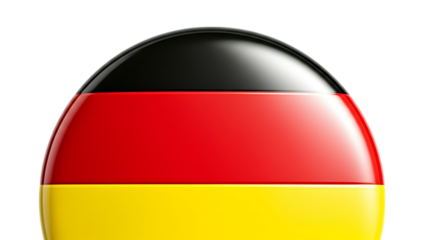Glossy three dimensional german flag egg shape isolated on transparent background