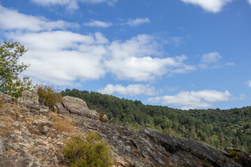 mountain landscape with blue sky and clouds