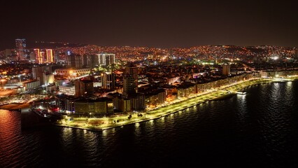 High quality landscape photo of Izmir city taken with a drone