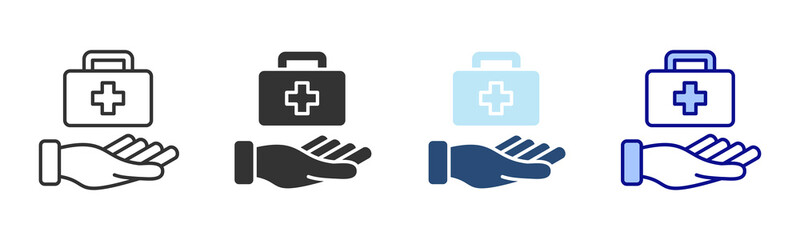 Obraz premium Medical Service Icon Set. Designed In Multi Style