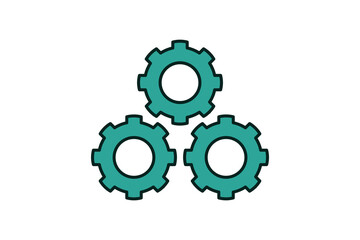 Fototapeta premium Gear Icon. Icon related to Technology. Flat line icon style. Simple vector design editable