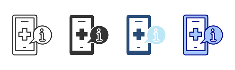 Obraz premium Health Information Icon Set. Designed In Multi Style