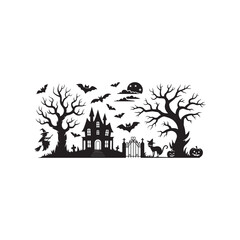 Halloween Sabrina Silhouette in Black – Witch Vector Design.