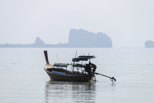 Longtail boat at Koh Mook Island, Andaman Sea, Satun Province, Southern Thailand, Thailand