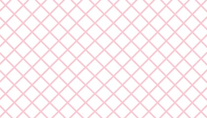An abstract grid of pink lines on a white background, creating a diamond pattern. This clean and simple design evokes elegance