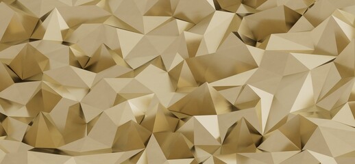 Abstract 3D background of gold polygons. Modern geometric wallpaper, perfect for design needs....