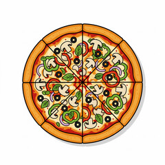 Delicious vegetarian pizza with colorful toppings for your next social media campaign or food blog post, guaranteed to make viewers hungry