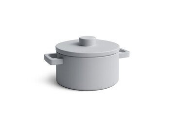 Essential cooking pot with lid, kitchenware for preparing food, isolated on transparent background