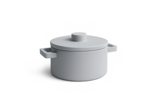 Essential cooking pot with lid, kitchenware for preparing food, isolated on transparent background